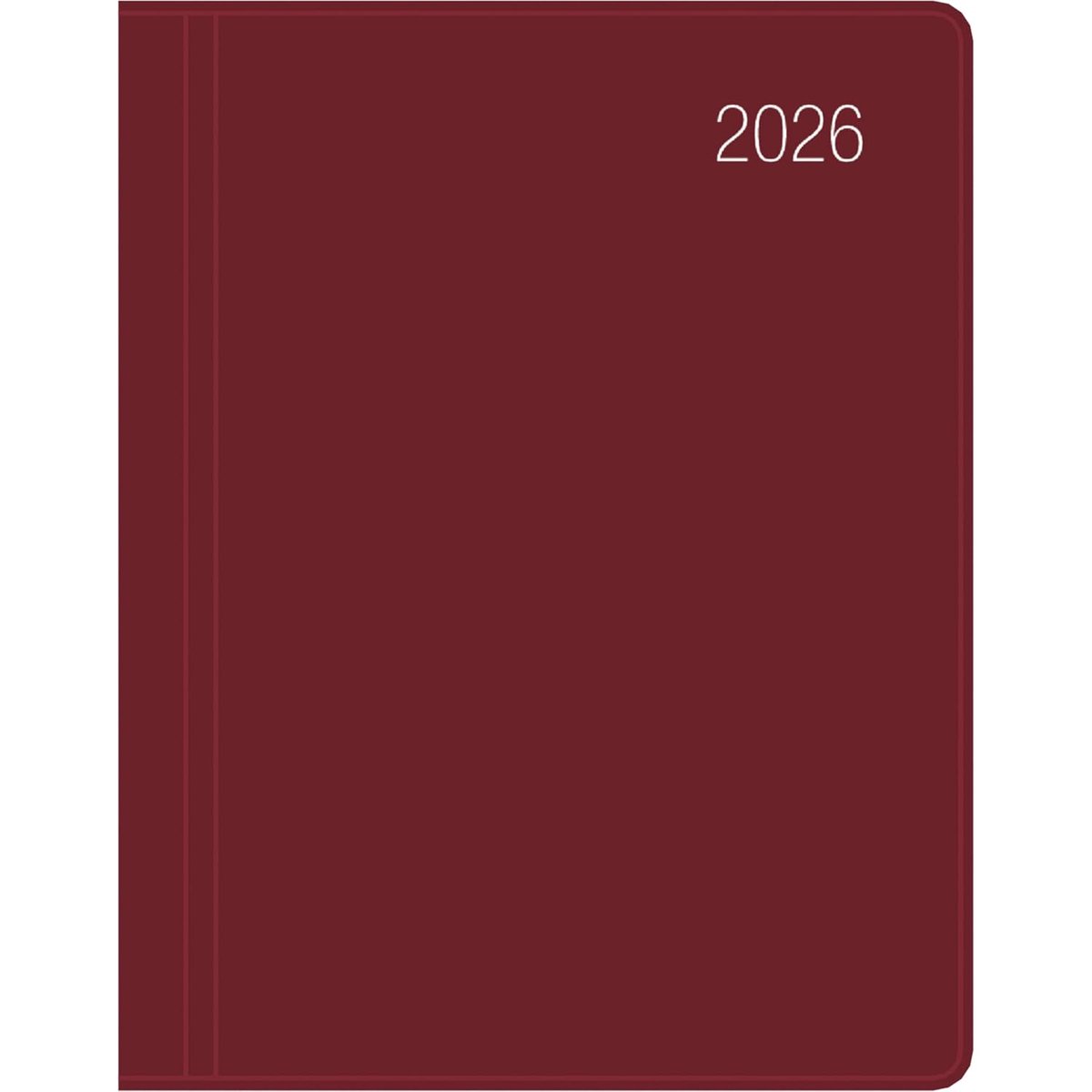 SnelShoppen - Taschenkalender bordeaux 2026 - Compacte Büro-Kalender 8,3x10,7 cm - Flexibel Kunststof Einband - 1 Week/2 Seiten - Perfect voor Thuis,