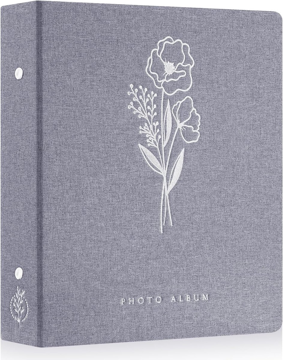 SnelShoppen - Luxe Foto Album 11x15cm - 400 Foto's - Grijs Linnen - Ideaal voor Kinderen - Elegant & Duurzaam - Perfect als Cadeau