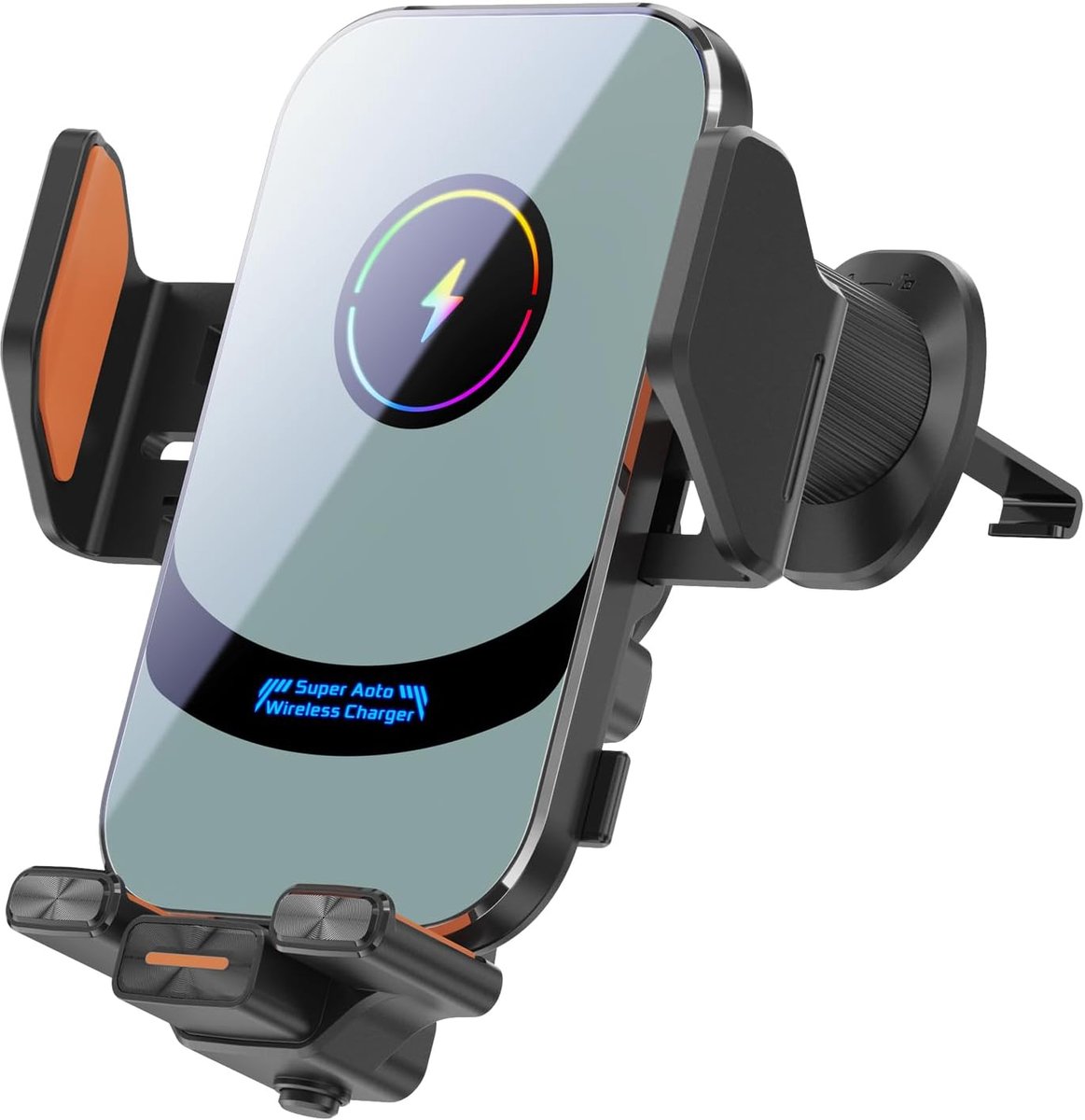 SnelShoppen - Draadloze Autolader met Snellader 15W - Mobiele Telefoonhouder met Automatische Klemmen voor iPhone 16 15 14 13 12 11 - Veilig en Slim