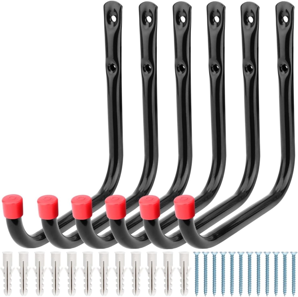 SnelShoppen - Garage Storage Hooks 17cm - Stevige Wandhaken voor Tuingereedschap, Ladder, Fiets, Sleutels, Opruimen en Organiseren