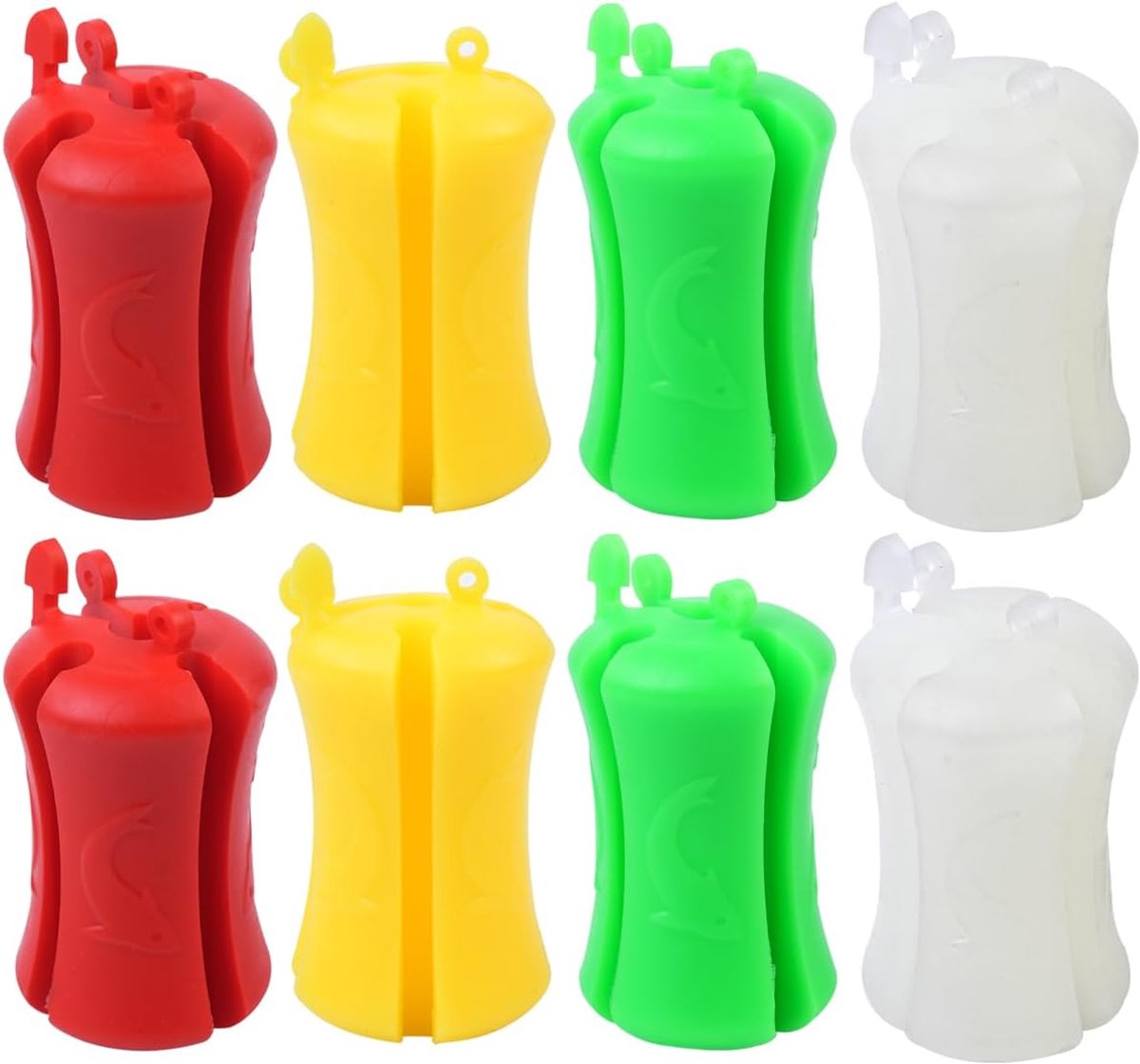 SnelShoppen - 8 Stuks Draagbare Silicone Binders voor Vissport - Stevige Hengelclips, Slijtvast, Veilig en Handig voor Vissen, Rod Clips, Visaccessoir