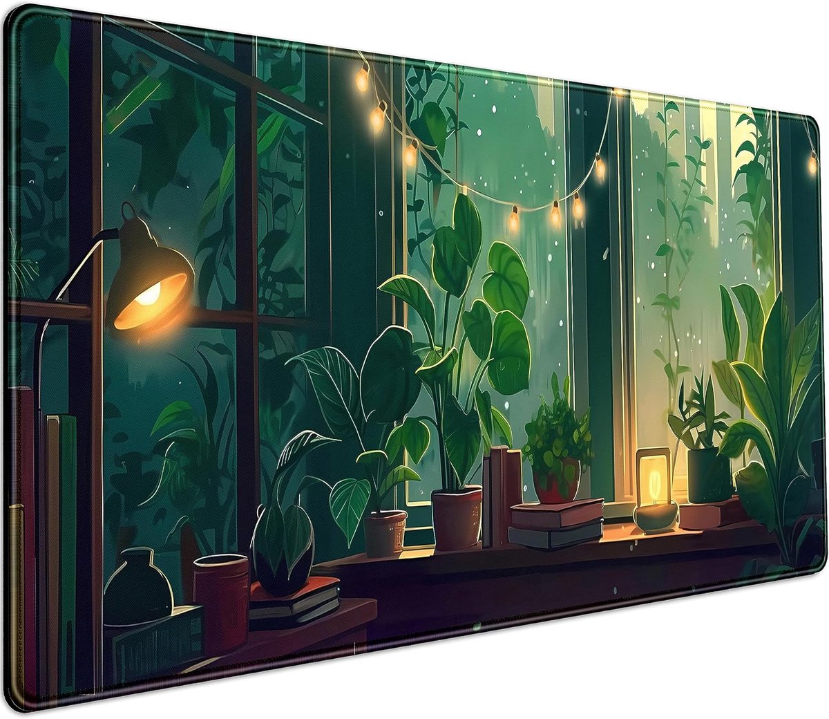 SnelShoppen - XXL Lofi Desk Mat met Groene Anime Bossen, Extra Grote Muismat voor Gaming en Kantoor, Aesthetic Natuur Desk Protector 80x40cm voor PC e