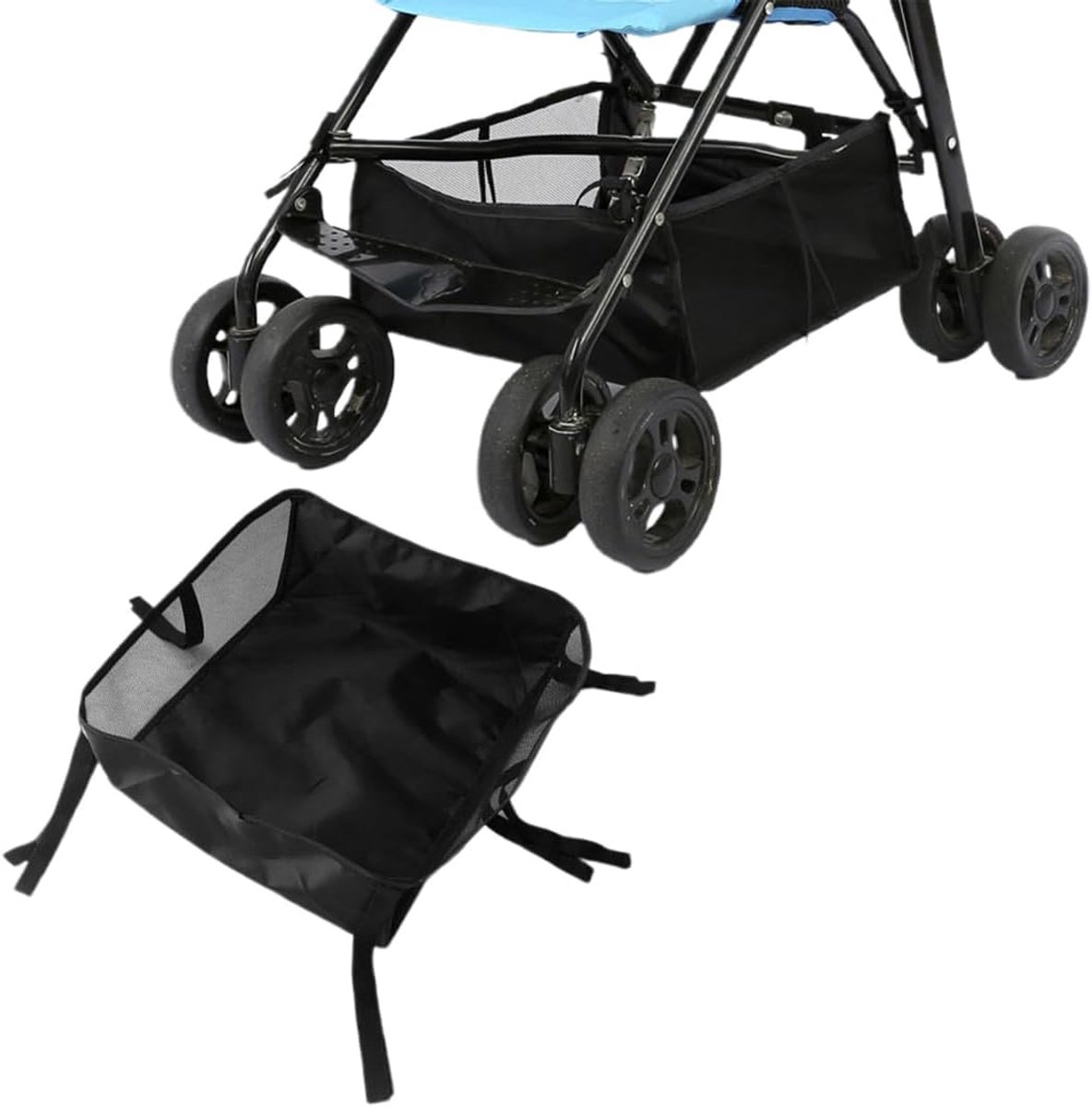 SnelShoppen - Universele Mesh Opbergzak voor Kinderwagen - Lichtgewicht Polyester - Voor Babyspullen - Ideaal voor Reizen, Camping, en Dagelijkse Gebr