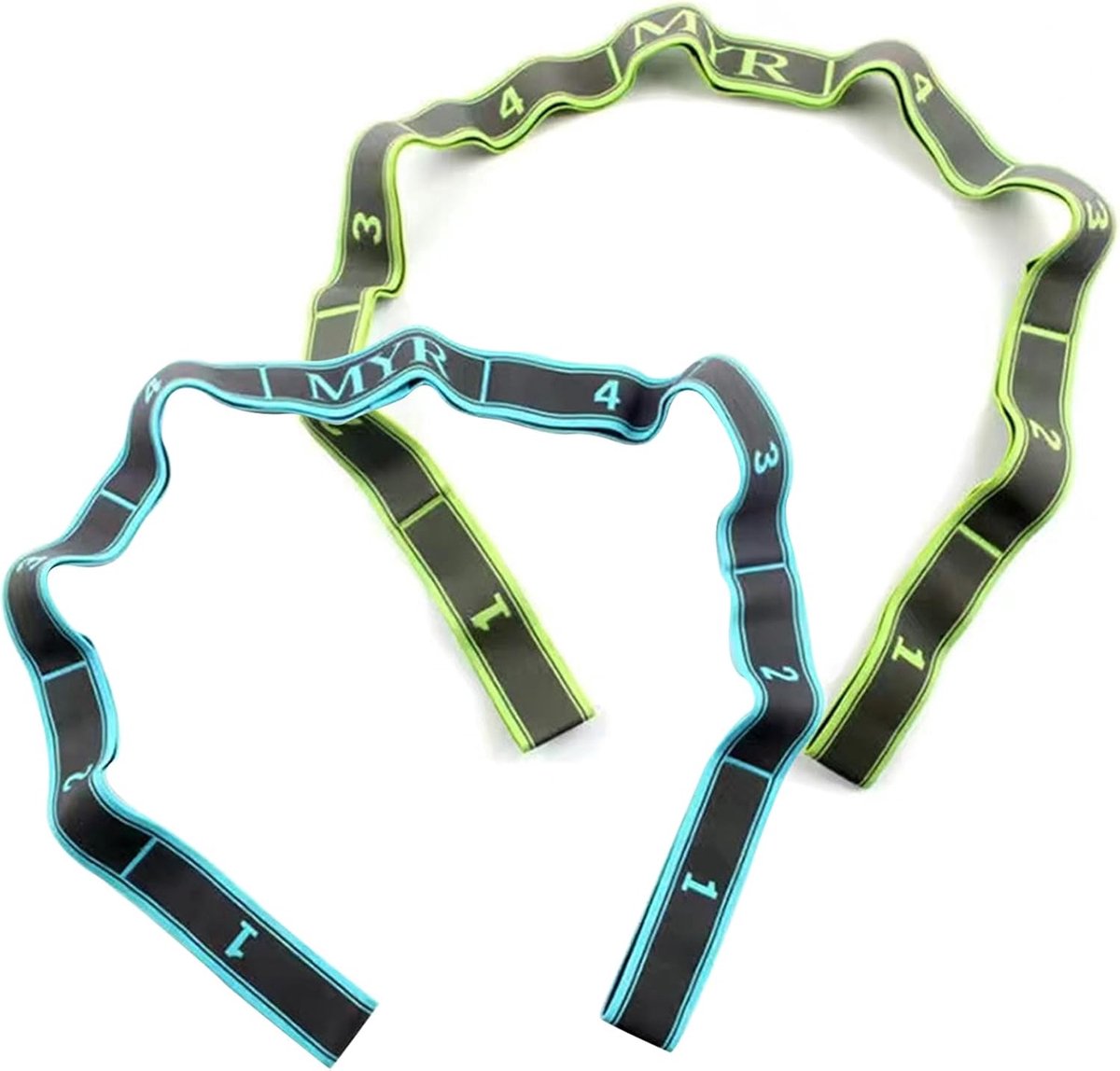 SnelShoppen - Yoga Stretch Band 9-Ring, Highly Elastic Fitness Band voor Pilates, Dans, Gymnastiek, Effectieve Stretch, Wasbaar en Gemakkelijk te Drag
