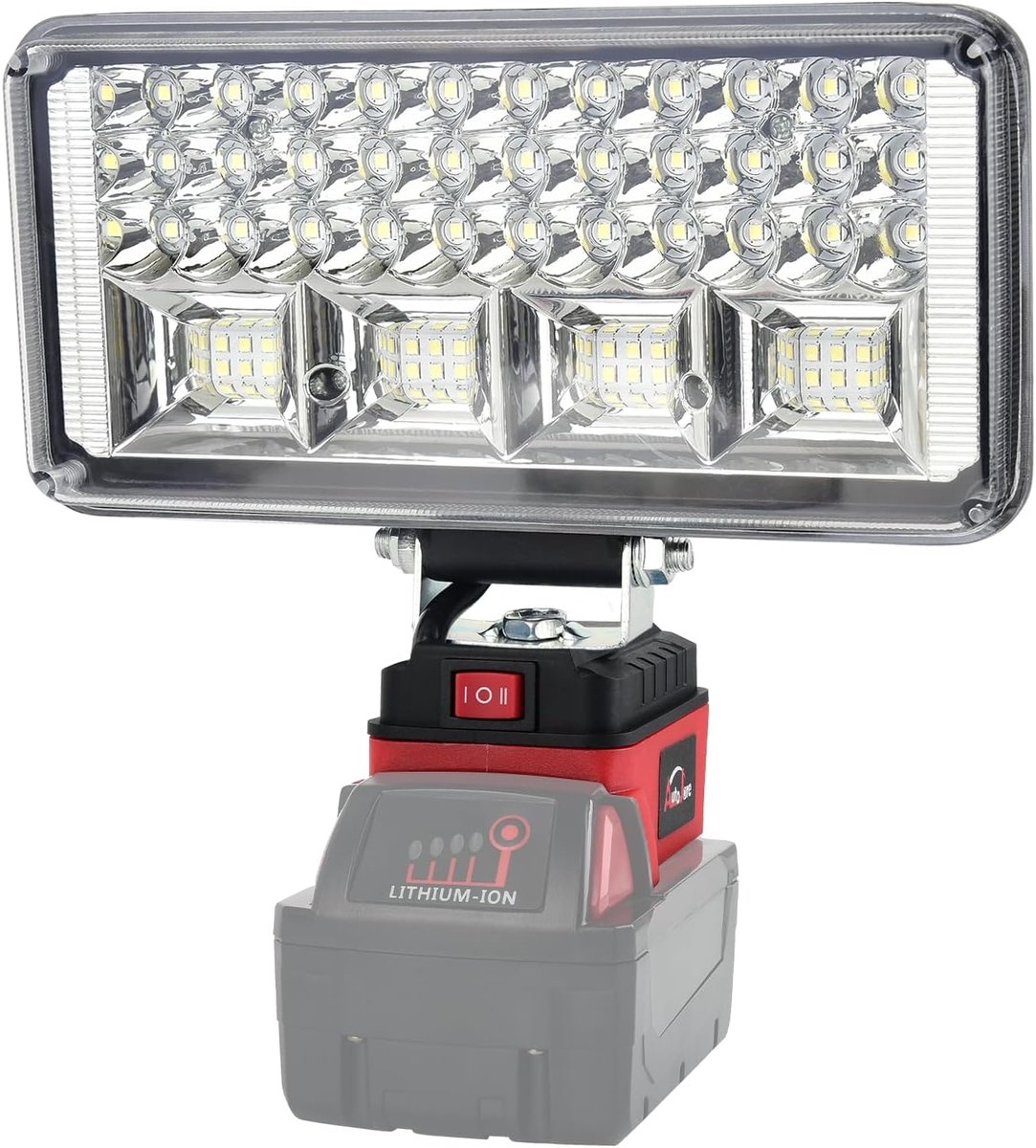 SnelShoppen - 7 Inch Draagbare LED Werklamp voor Milwaukee M18 - 90W, 7500 Lumen, Dimbaar, 120° Verstelbaar, Ideaal voor Tuin, Camping en Klussen