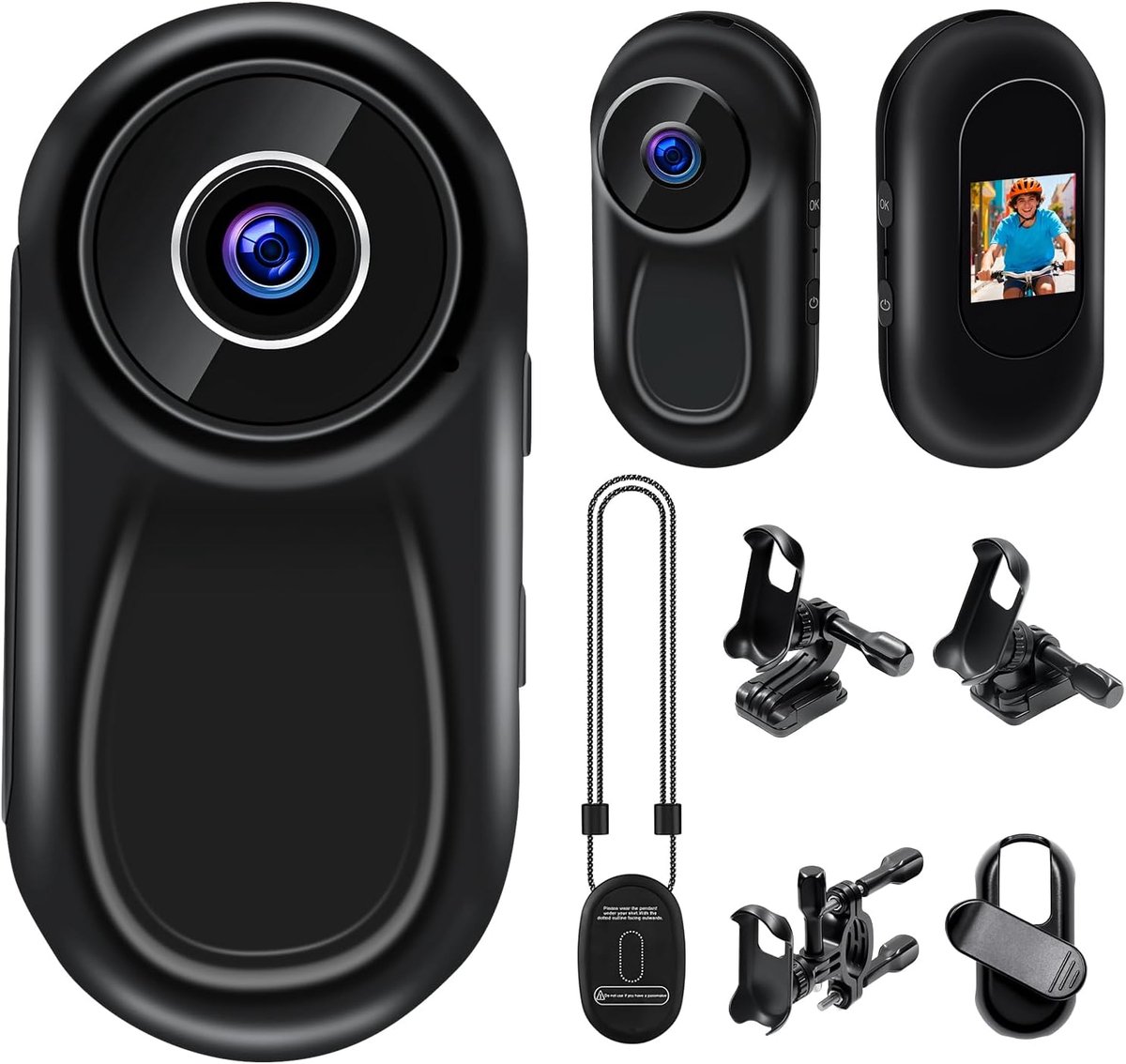 SnelShoppen - Action Camera, Mini Sports Camera met 120° Hoek, 1080p Resolutie, Nachtzicht, Compact en Lichtgewicht, Ideaal voor Fiets, Motor en Avont