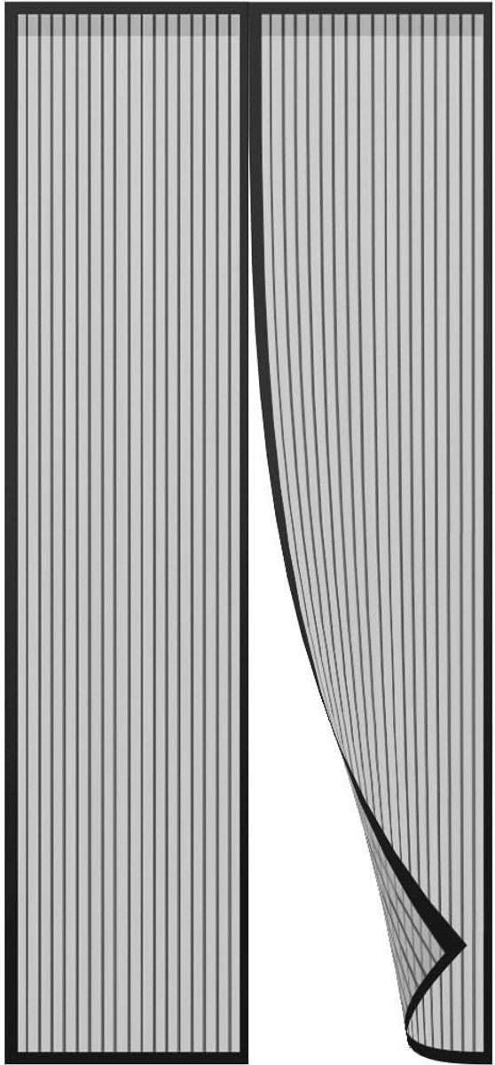 SnelShoppen - Magnetische Vliegenscherm Deur Gordijn, Muggennet voor Terrasdeur, Insectenbescherming, Maat 90 x 210 cm, Zwart, Eenvoudig te Installere