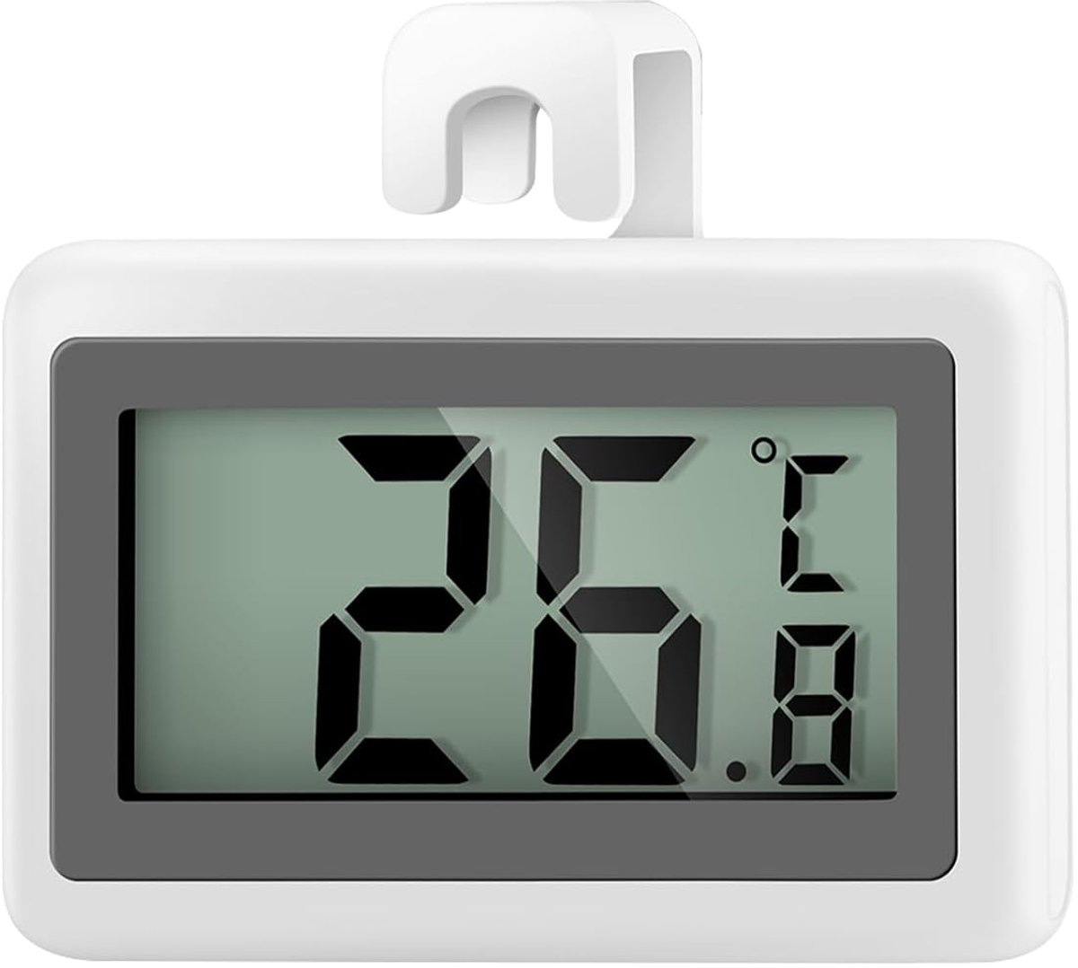 SnelShoppen - AiQInu Mini Magnetische Koelkast Thermometer, Digitale Thermometer met Haak, Meetbereik -50°C tot +70°C voor Koelkast, Vriezer, Thuis, R