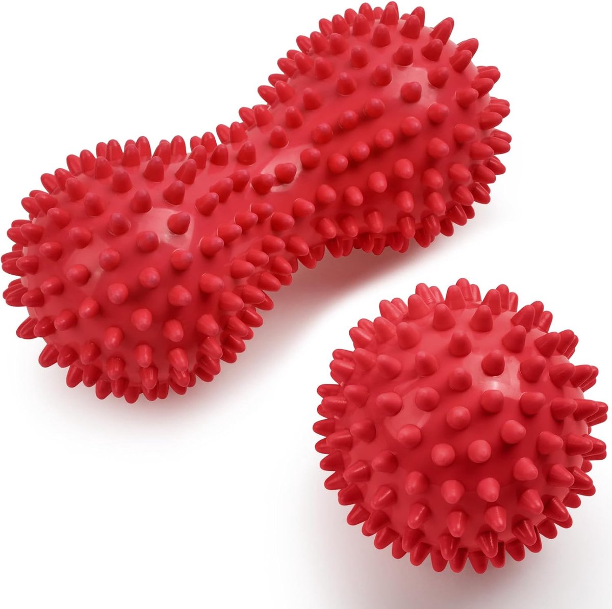 SnelShoppen - URAQT Fascia Ball Set van 2, Kleine Harde Stekelbal, Massagebal voor Spierontspanning, Ideaal voor Voeten, Rug, Nek en Handen