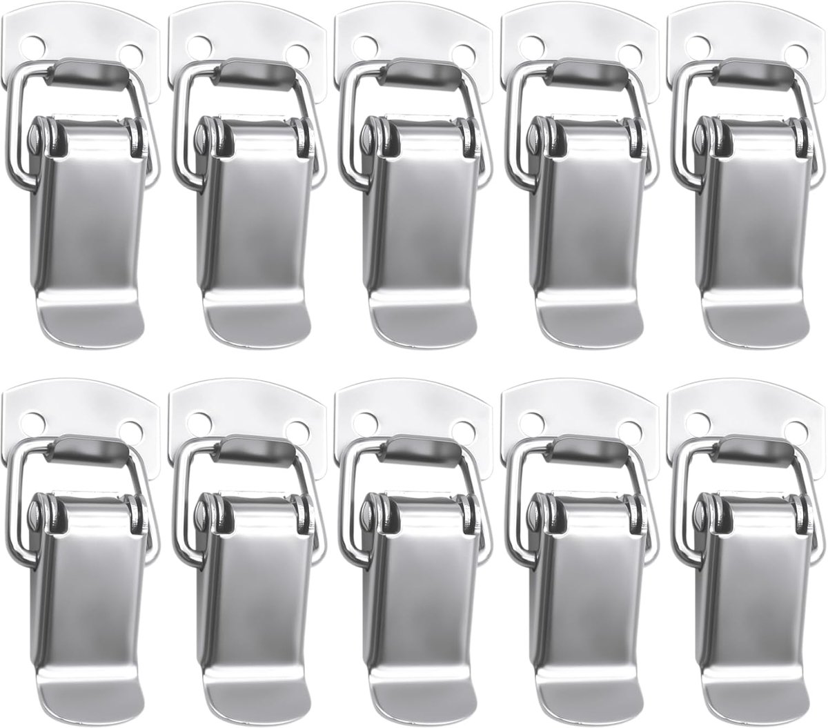 SnelShoppen - Pack van 10 Veer Sloten, 47 mm Lever Lock met 40 Schroeven, Metalen Klemmen voor Gereedschapskist, Lade, Kast, Kist, Multifunctioneel