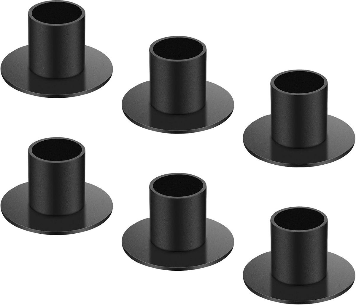 SnelShoppen - 6 Stuks Vintage Retro Tapered Iron Kandelaar Houder - Metalen Kaarsenstandaards voor Feest, Bruiloft, Tafel Decoratie - Perfect voor Fes