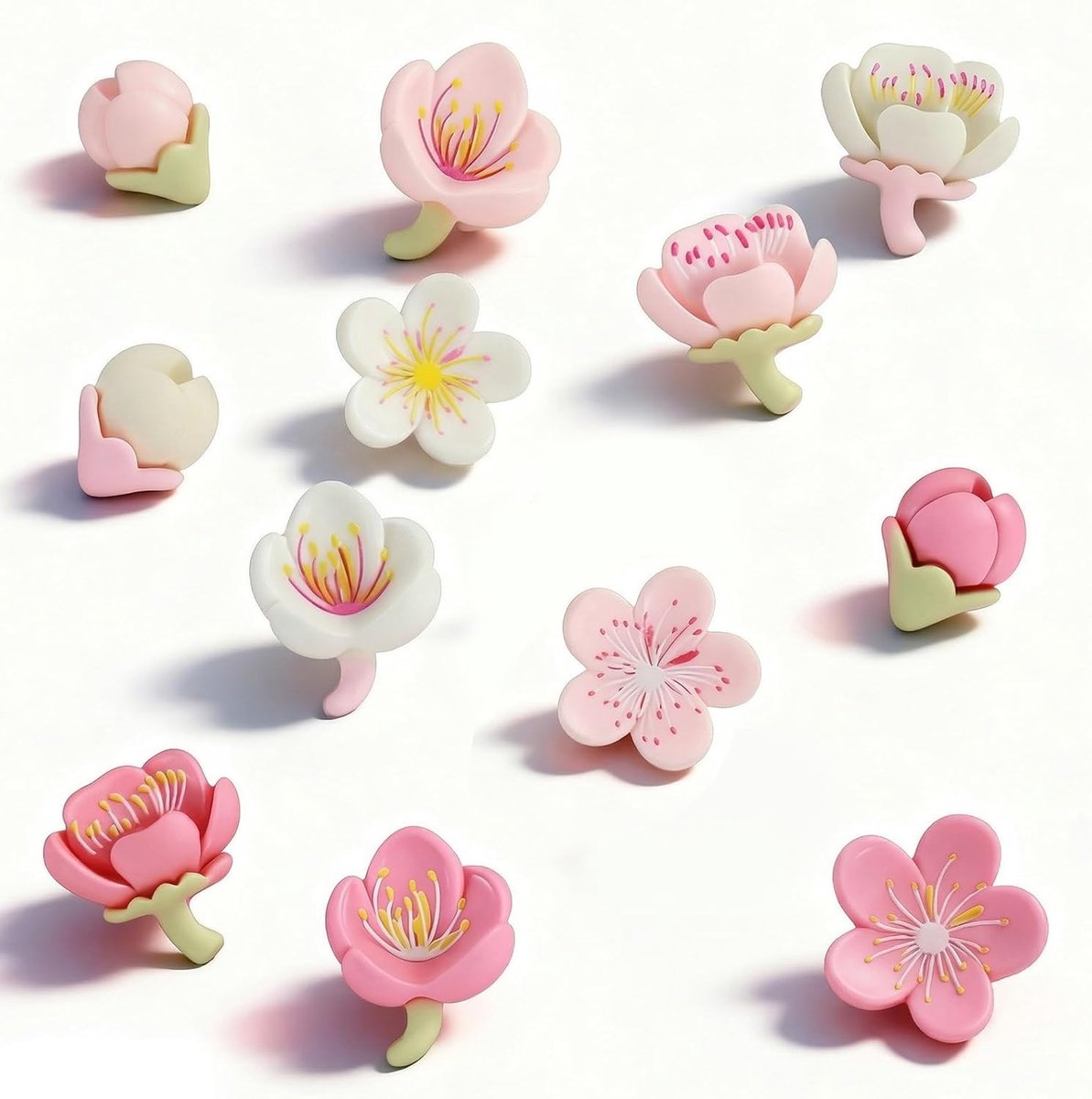SnelShoppen - 12 Stuks Fridge Magneten, Kleurvolle 3D Bloemen Magneten voor Koelkast, Whiteboard, Keuken en Kantoor, Decoratief en Functioneel