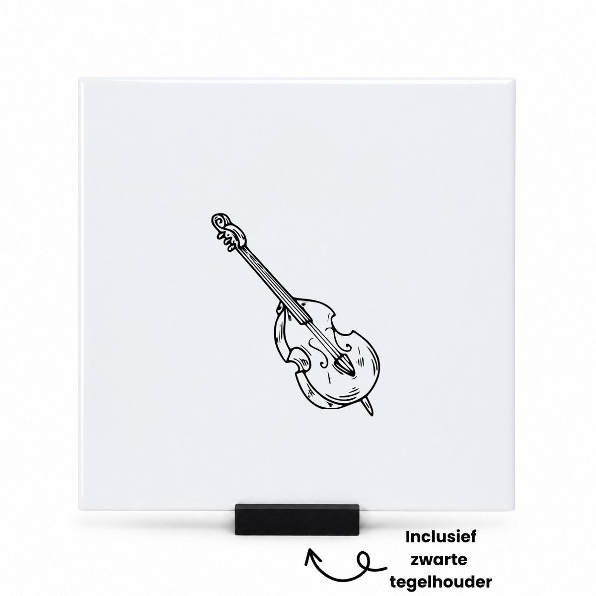 Hacebo viool tegeltje met tegelhouder - Viool - voor de beste violist - tegeltjes met tekst - Leuk cadeau voor je vriend om te geven - viool cadeau - verjaardag violist - spreuktegels - 15x15 CM Wit