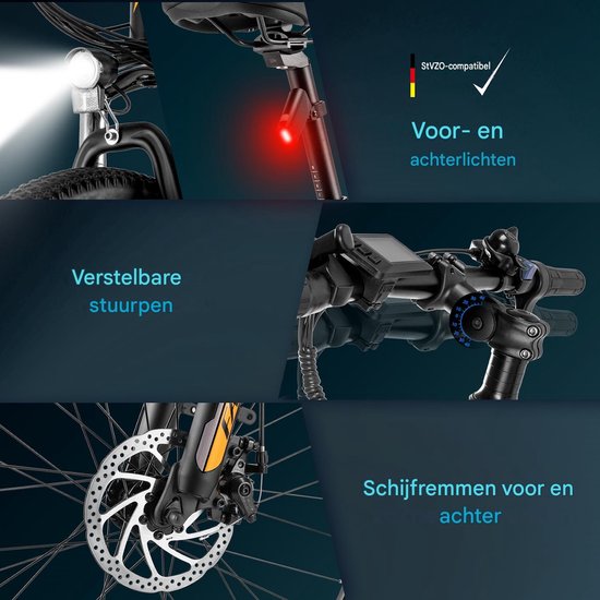 Fafrees 27,5 inch Elektrische Mountainbike - 250W Motor - Shimano 21 versnellingen - Mechanische Schijfremmen - Elektrische Fiets– Roestbestendige aluminiumlegering - 15AH –IPX4 Stadsfiets –Trekkingfiets –Wit van FAFREES — afbeelding 5