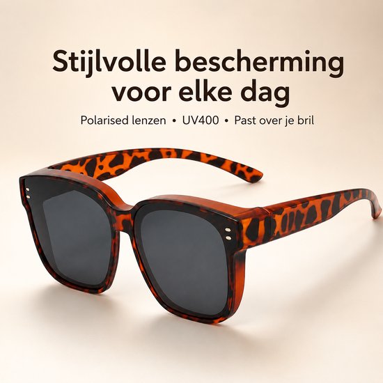 VHV - Overzet Zonnebril - Gepolariseerde Bril over Bril UV400 - Voor Autorijden — afbeelding 3