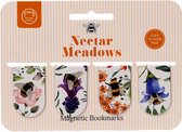Set de Signets magnétiques - Nectar Meadows Fleurs & Bees - Rose&Violet&Rose Rouge&Bleu - 8x3cm