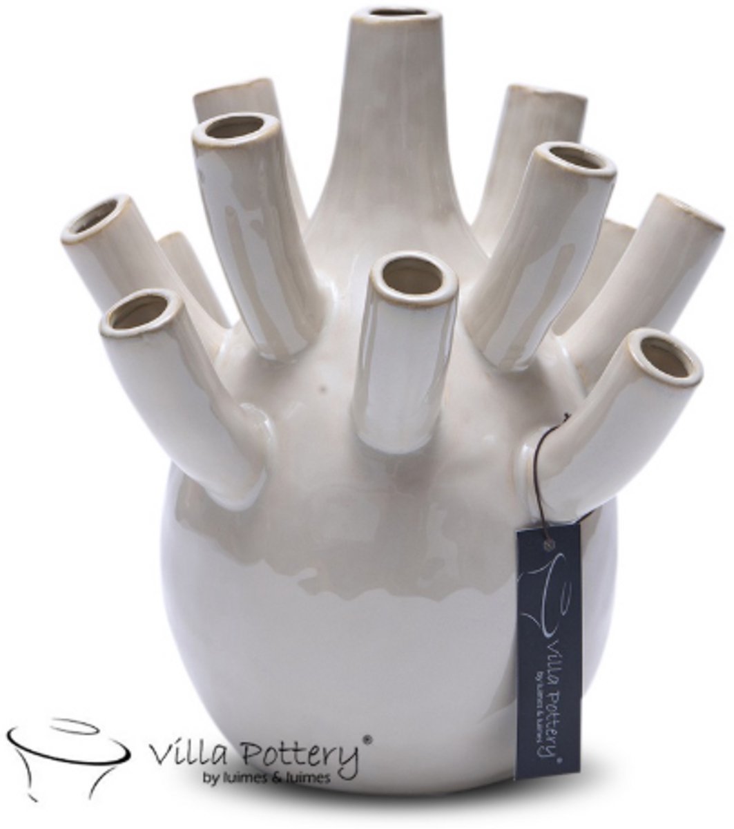 Vaas - Villa Pottery - Woondecoratie - Keramiek - Decoratie - Voorjaarscollectie - Waterdicht - Pinokkio 1_3 Wit