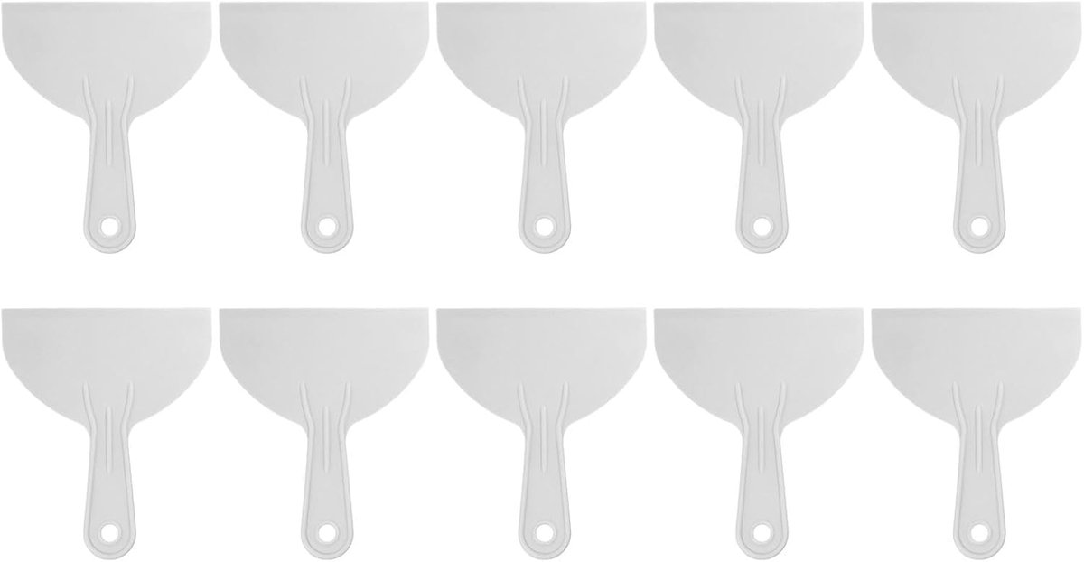 SnelShoppen - 10 Stuks Spatels 15 cm - Flexibele Kunststof Plamuurmes voor Behang, Gipsplaten, Schilderen, Muren - Dunne Rand, Grijs - Duurzaam PP Mat