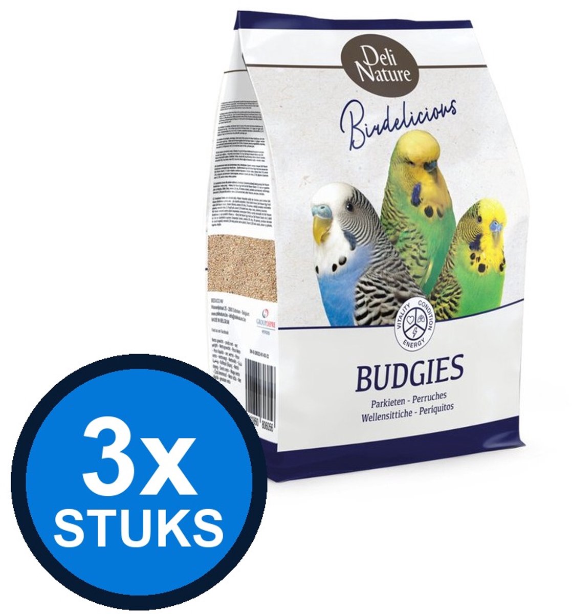 3x Deli Nature - Birdelicious parkieten 2,5kg - Vogelvoer - 2.5 kg