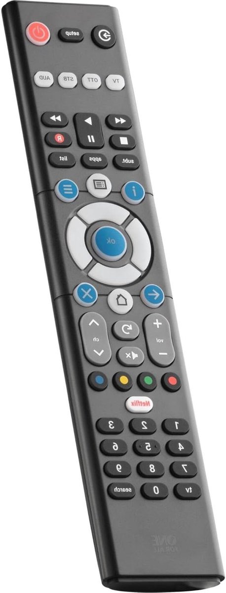 Universele Afstandsbediening - Bediening 4 Apparaten - Home Entertainment - Eenvoudige Installatie - 10 Meter Bereik - Meerkleurig