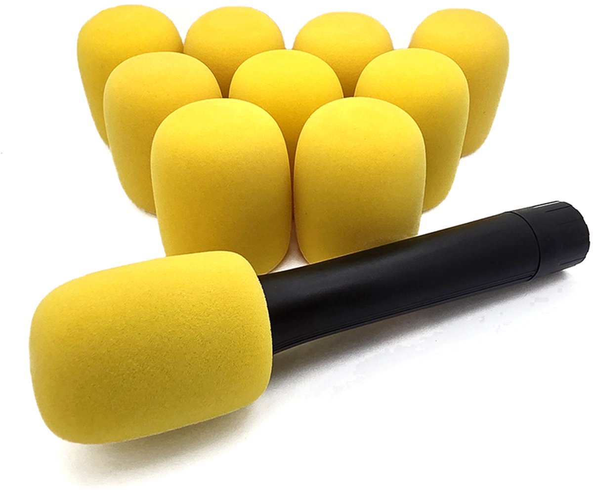 Foam Budget Plopkap Set 10 stuks Voor Handheld Microfoon -GEEL