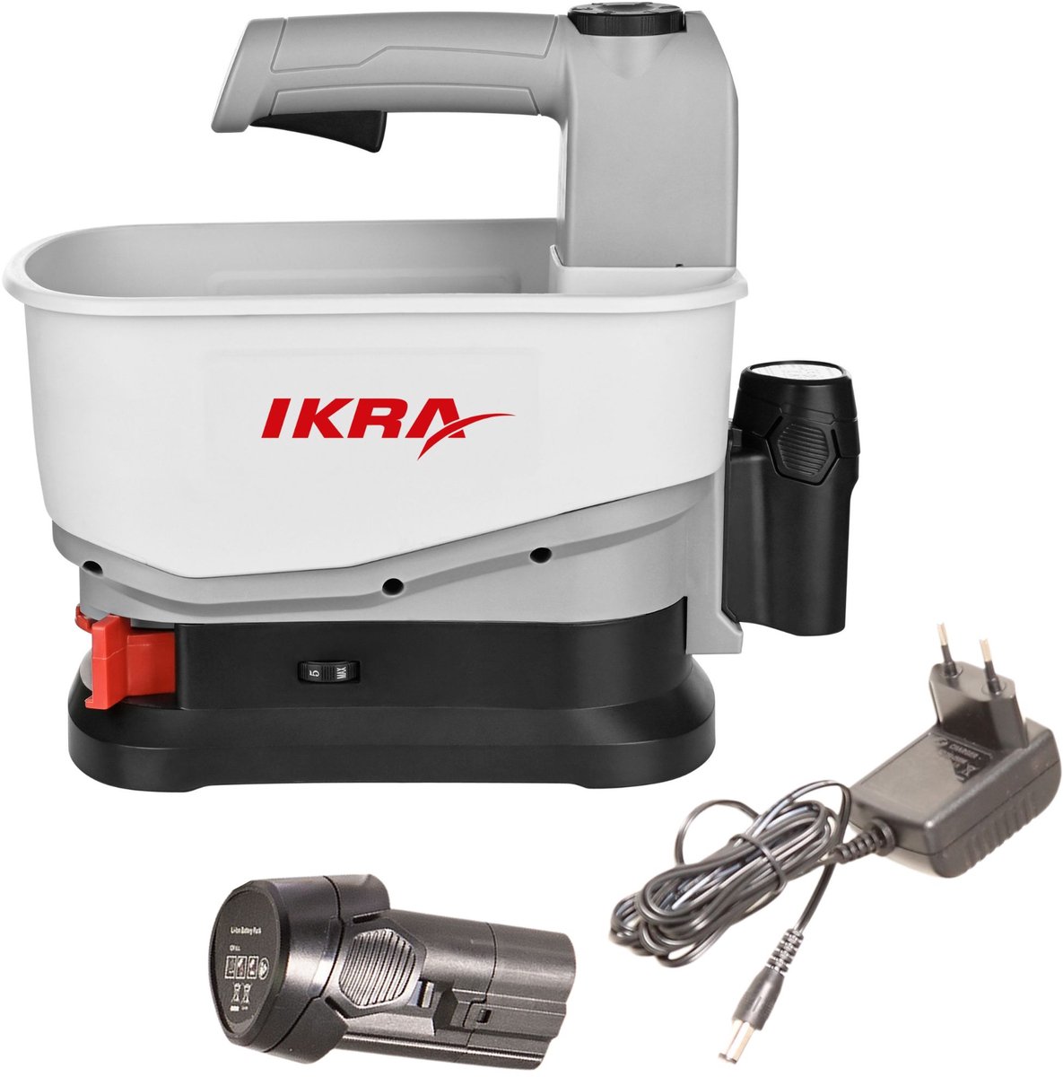 IKRA 12 V accu-universele strooier IAST 12, strooibreedte tot 5 meter, inclusief accu en oplader