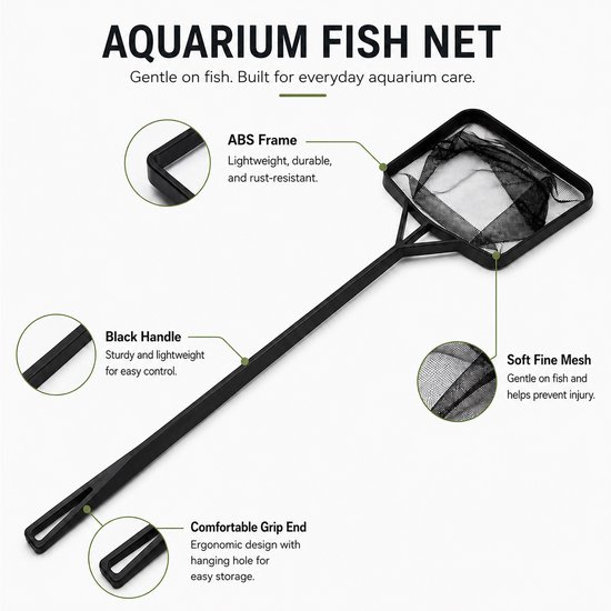 Ulisem - Zwembad Skimmer Net - Zwembad Cleaner Net - Zwembad Schepnet met Steel - Schepnet - Visnet - Schepnet voor vissen - Voor vissen en hengelen, zwembad, vijver - Voor volwassenen en Kinderen - 17x56cm - Zwart van ulisem — afbeelding 3