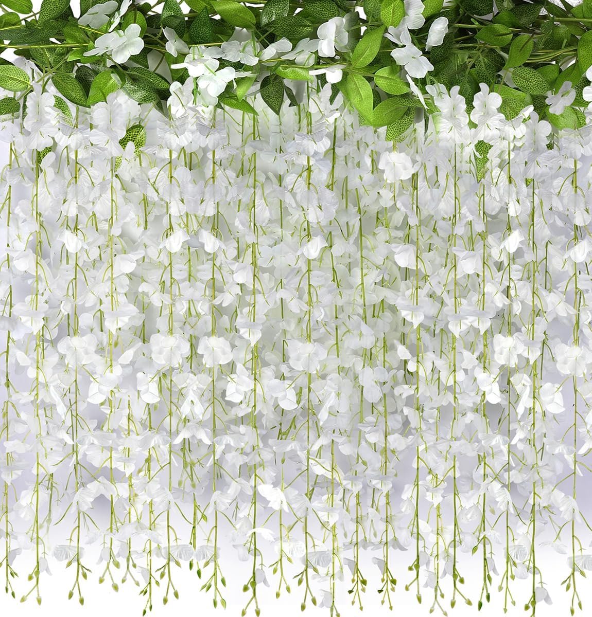 SnelShoppen - 2 Stuks Kunstbloemen Wisteria Hangend 1.8m - Wisteria Slinger met 20 Takken - Silk Bloemen voor Bruiloft, Feest, Tuin en Thuisdecoratie