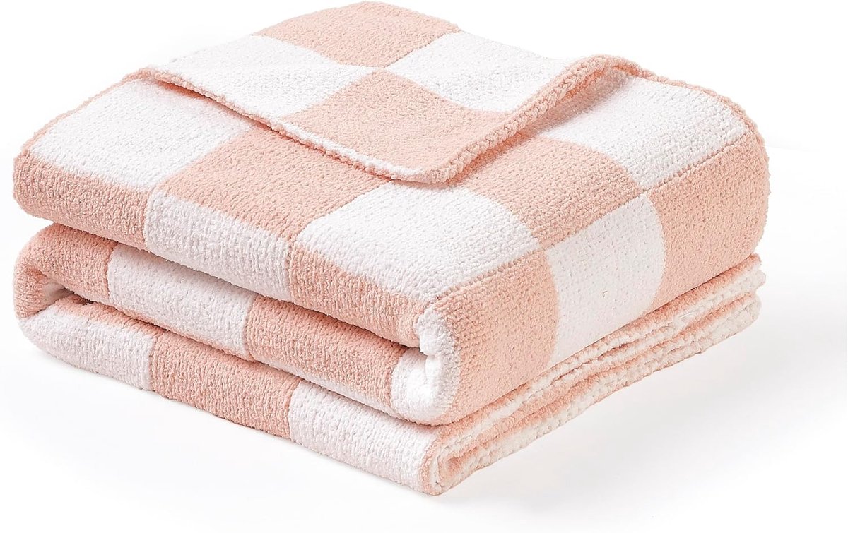 SnelShoppen - Cuddly Soft Warm Chenille Baby Blanket 75x100 cm - Roze, Ideaal voor Jongens en Meisjes, Perfect voor Baby Shower, Zacht voor de Gevoeli