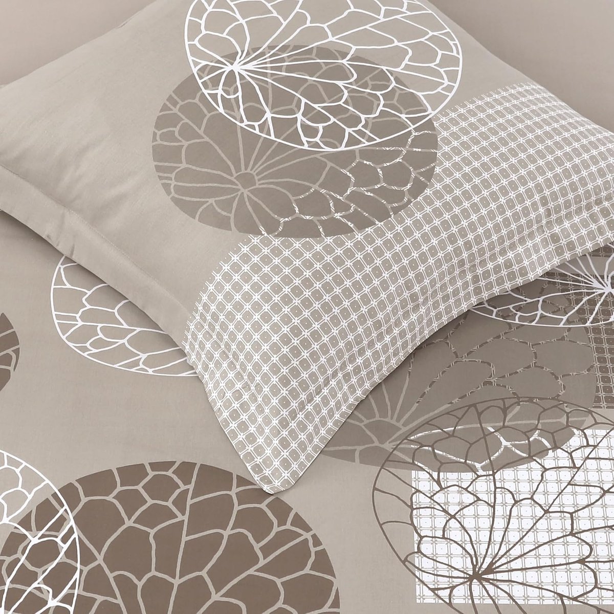 SnelShoppen - Luxe Bedding Set Duvet Cover 240 x 220 cm met 2 Kussenslopen 65 x 65 cm van 100% Katoen, Ecru Beige, Oeko-Tex Gecertificeerd, Ideaal voo