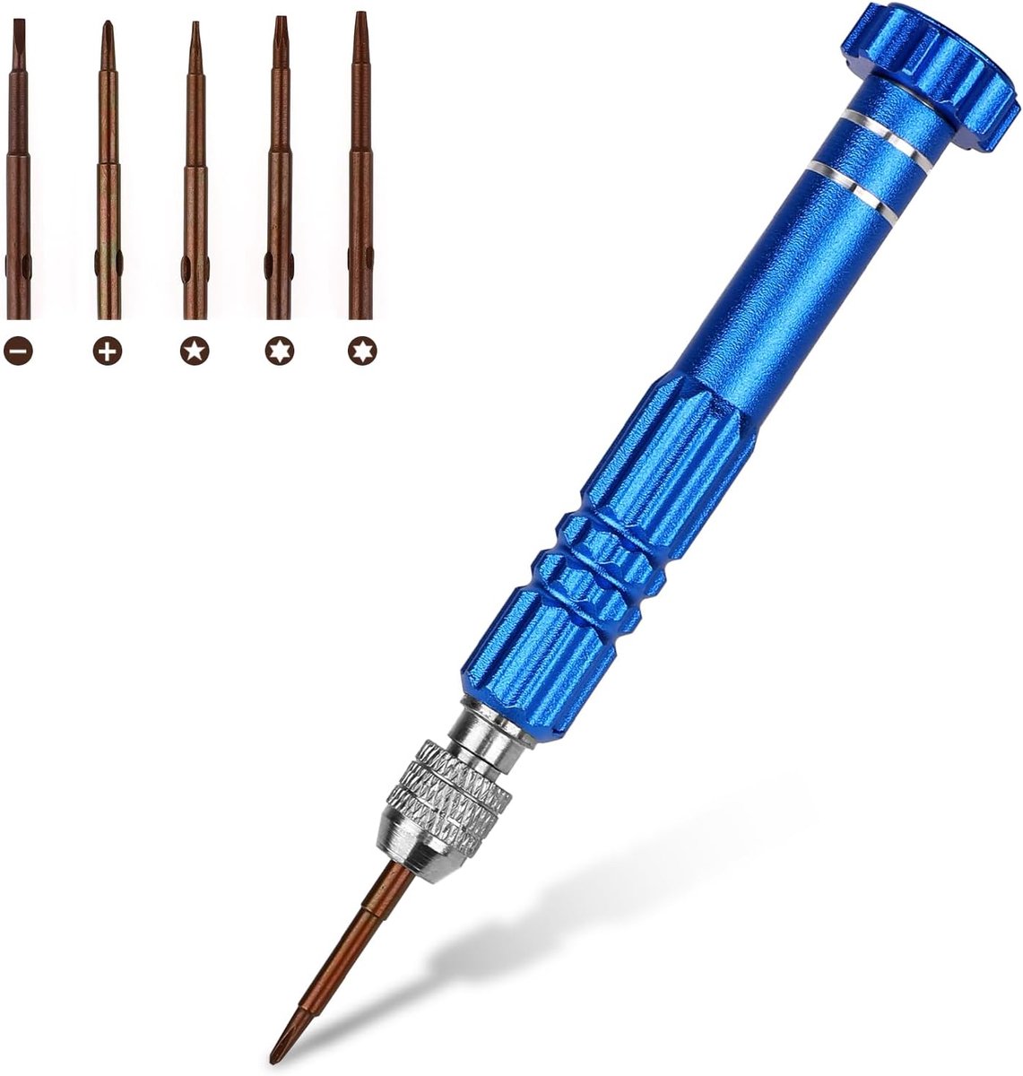 SnelShoppen - 5-in-1 Mini Schroevendraaier Set - Precisie Mechanica - Multifunctionele Mini Schroevendraaier voor Elektronica, Telefoon, Laptop, Compu