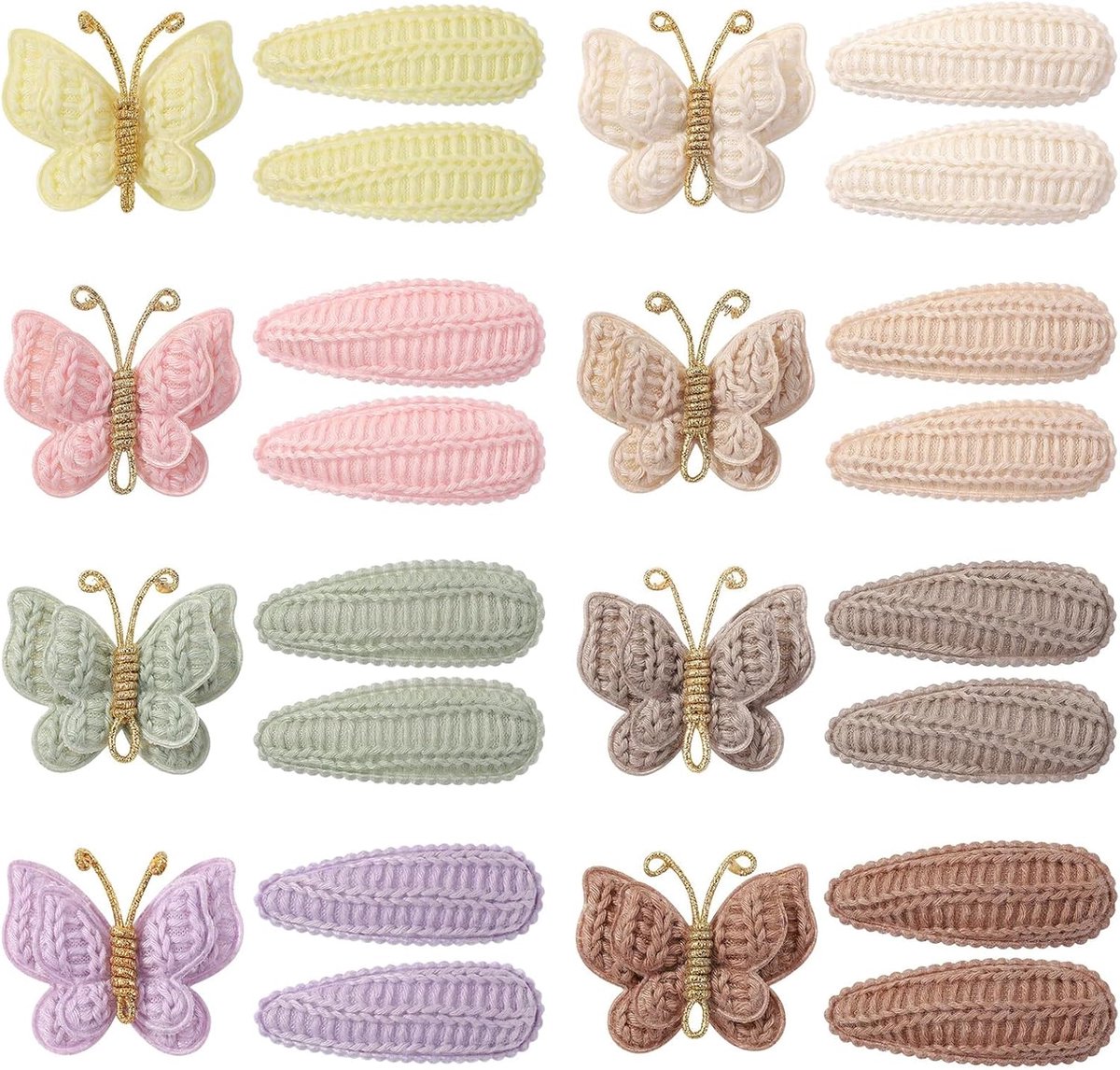 SnelShoppen - 24P Haarclips Voor Peuters - Schattige Vlinder Haarspelden en Klikklak Haarspeldjes - Non-slip Kinderen Accessoires - Perfect Voor Babym
