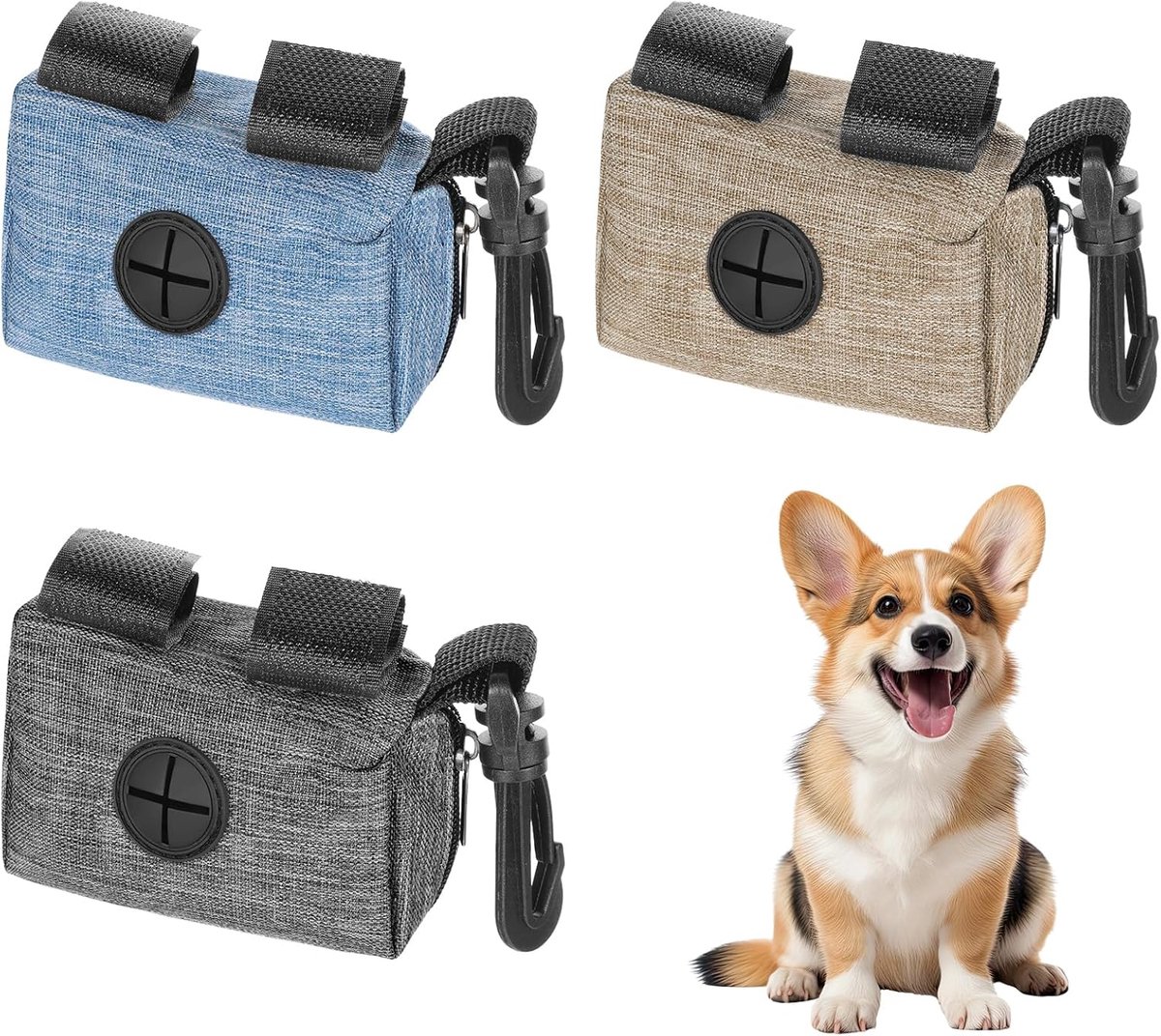 SnelShoppen - 3 Stuks Honden Poepzak Dispenser met Carabiner Clip - Lichtgewicht Poepzak Houder voor Honden en Katten - Ideaal voor Wandelen, Buiten e