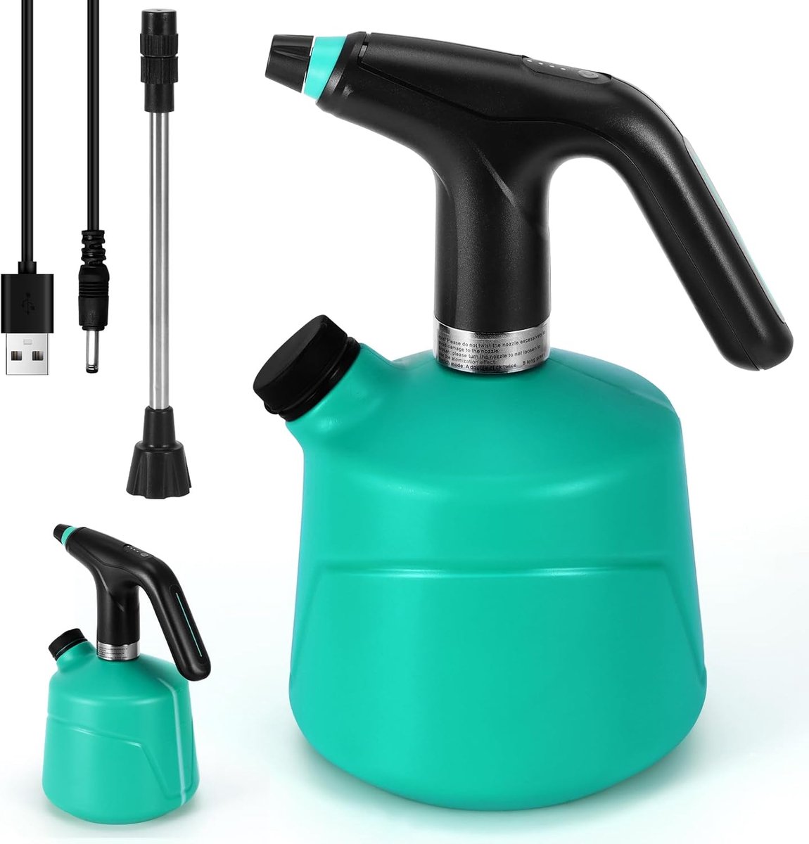 SnelShoppen - Elektrische Sprayfles 2 Liter - USB Oplaadbare Waterkan met Verlengstuk - Tuinsproeier voor Planten en Huishoudelijke Reiniging - Ideaal