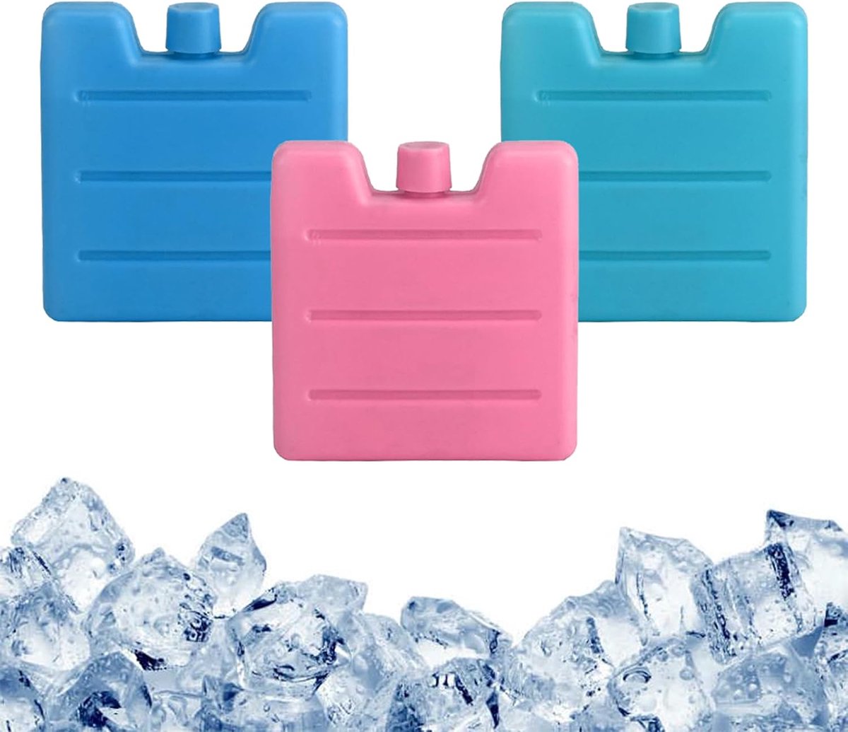 SnelShoppen - Set van 3 Mini Koelelementen - Herbruikbare IJs Packs voor Lunchbox, School, Picknick, Camping - Dunne, Ruimtebesparende Koeling in Dive
