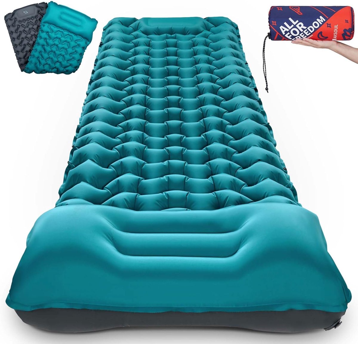 SnelShoppen - Zelfopblazend Isolatiemat voor Camping - Ultralichte Dikke Luchtmatras - 10 cm Dikte - Ergonomisch Ontwerp - Vouwbare Thermische Isolati