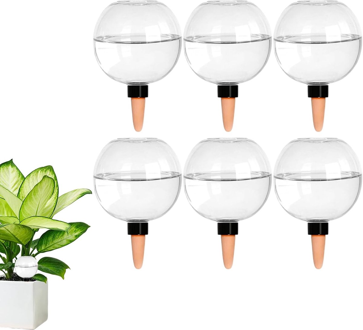 SnelShoppen - Bewateringsballen voor Planten - 6 Stuks Automatische Plantenbewatering - 500 ml Zelfbewaterende Waterdispenser voor Kamer, Balkon, Tuin
