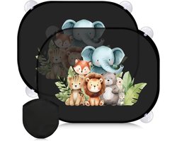SnelShoppen - Pack van 2 Baby Kinderen Zonnenschermen voor Autoramen met Suction Cup - UV Bescherming - 45 x 36 cm - Ideaal voor Kinderen en Huisdiere
