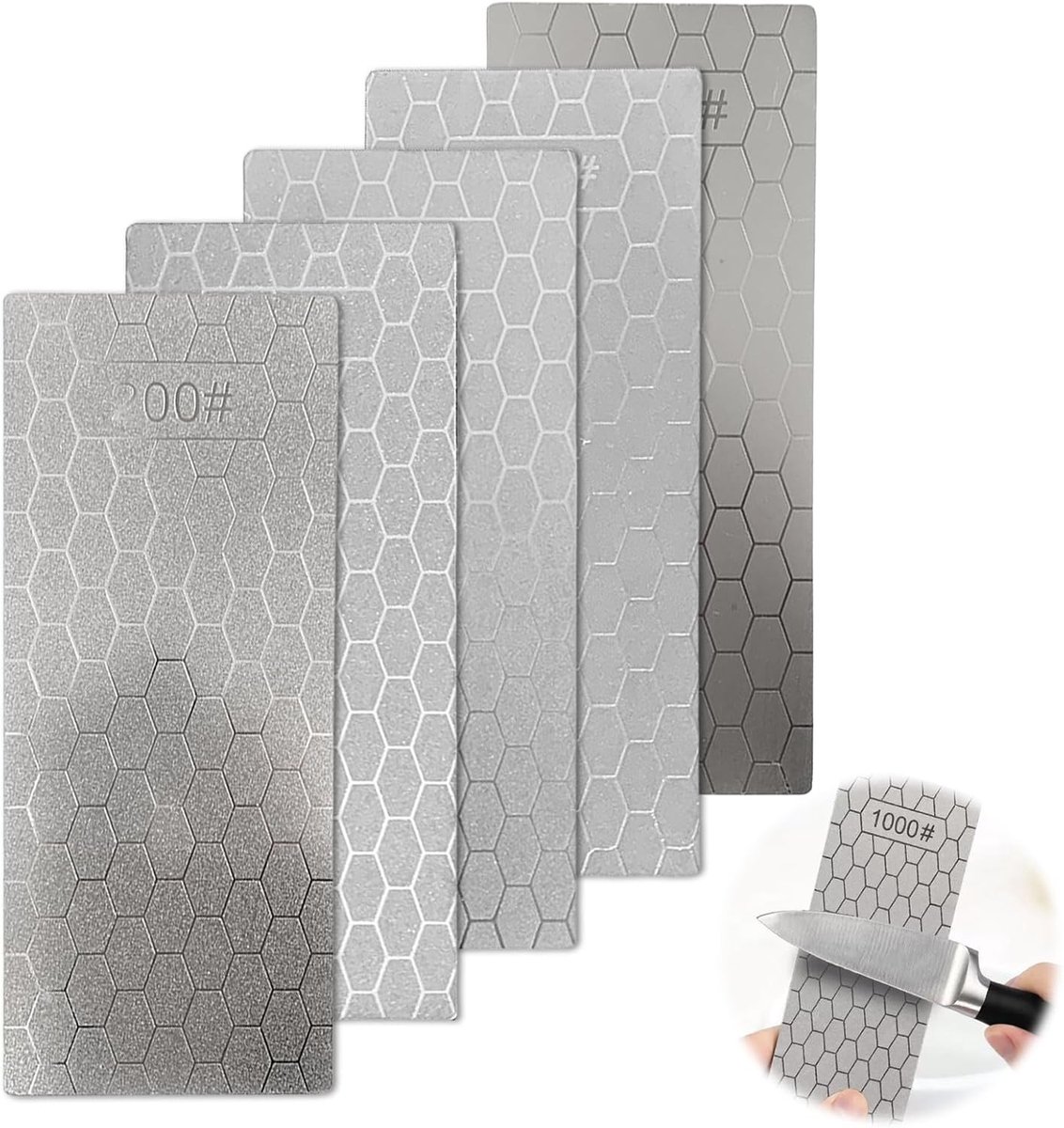 SnelShoppen - 5 PCS Diamant Slijpwheels - 200/400/600/1000/2000 Slijpstenen voor Keukengerei en Buiten, Professionele Diamant Snijplaten voor Precisie