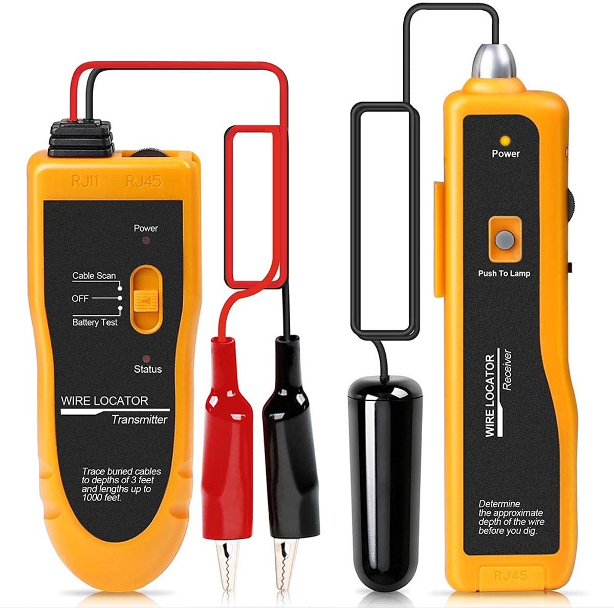 SnelShoppen - F02 Ondergrondse Kabel Locator - Draad Traceerder met Hoofdtelefoon voor Het Opsporen van Verborgen Kabels en Draad - Tot 2-3m Diepte en