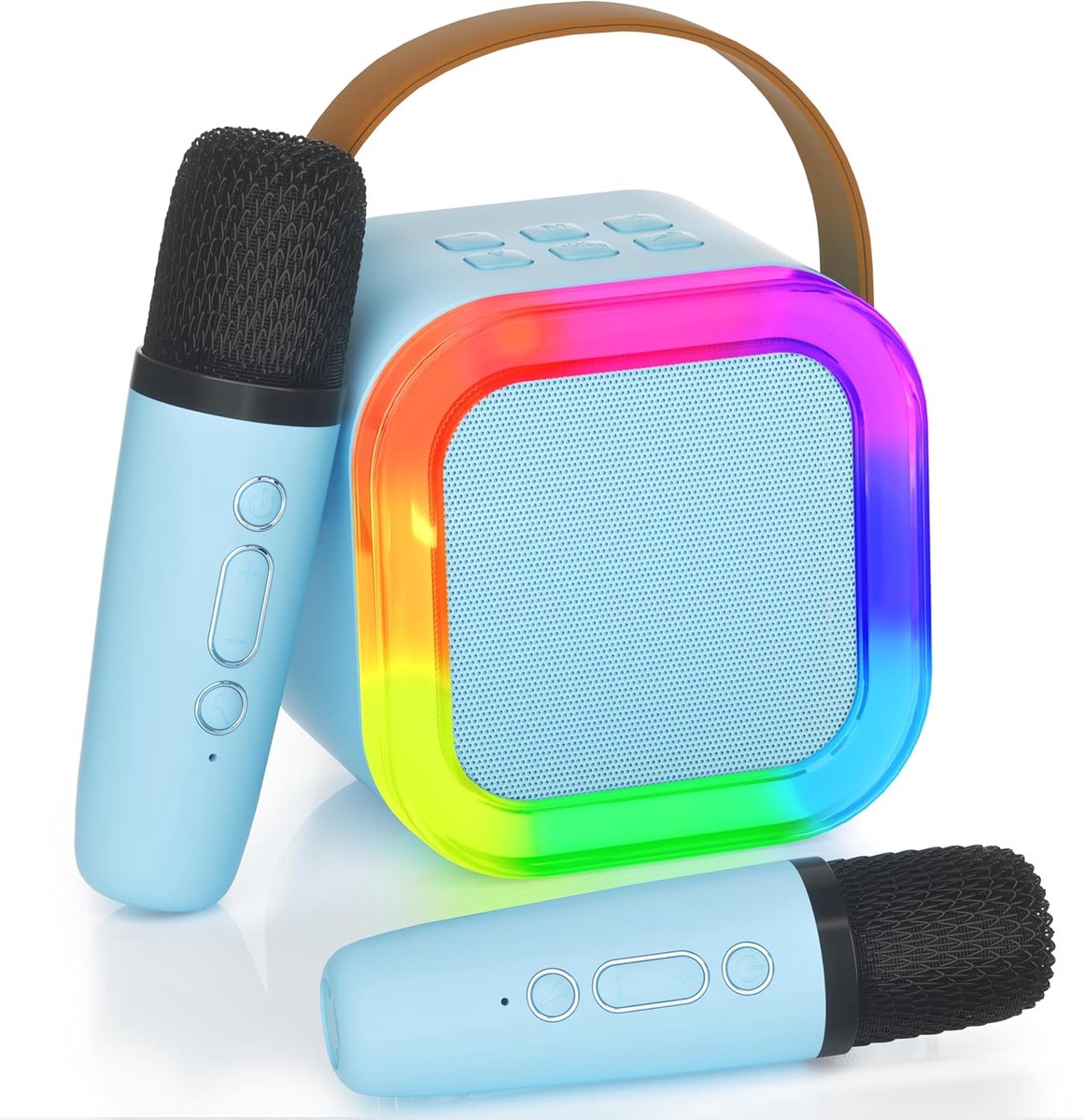 SnelShoppen - Karaoke Machine voor Kinderen en Volwassenen, Draagbare Bluetooth Speaker met 2 Draadloze Microfoons, Perfect voor Feesten, Buitenactivi