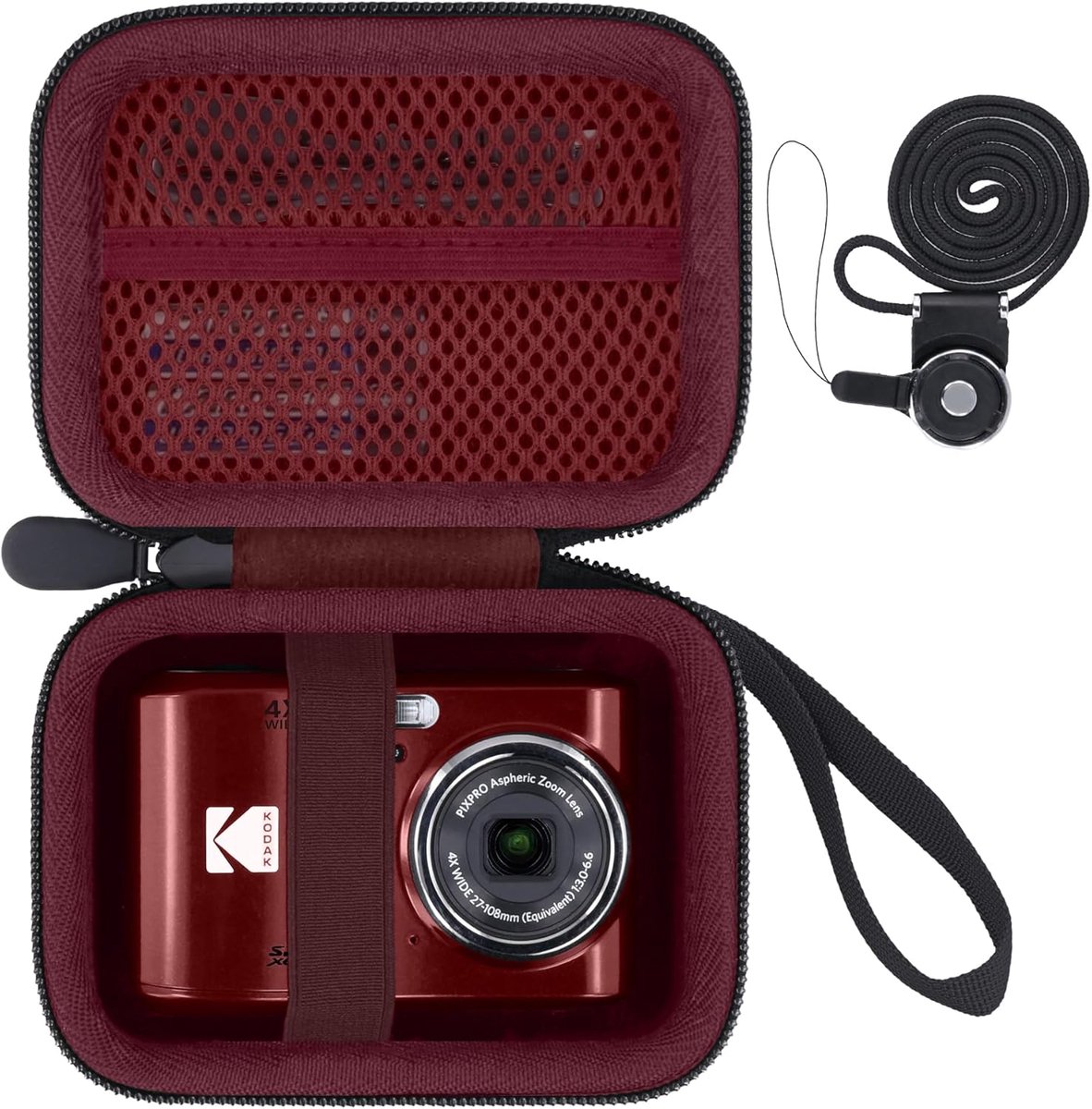 SnelShoppen - Hard Reis Etui voor Digitale Camera's - Perfecte Bescherming voor 16MP Camera's - Inclusief Draaghandgreep en Schouderband - Modern Desi