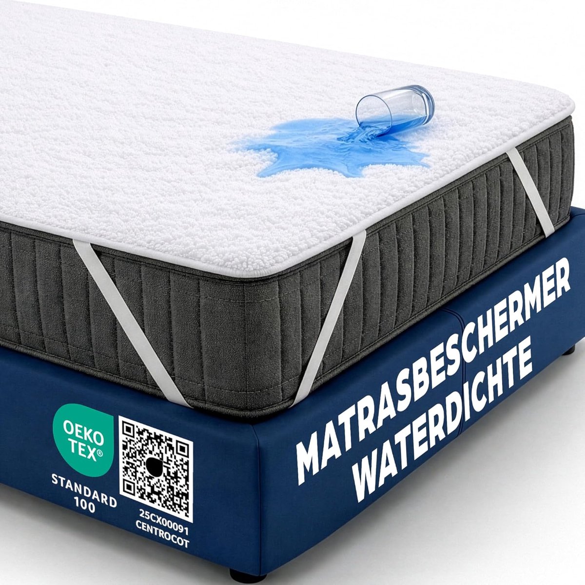 SnelShoppen - Waterdichte Matraskap 200x200cm - Ademend Katoenen Matraskover voor Bed - Vochtbescherming - Anti-Mijt - Hypoallergeen - Antibacterieel