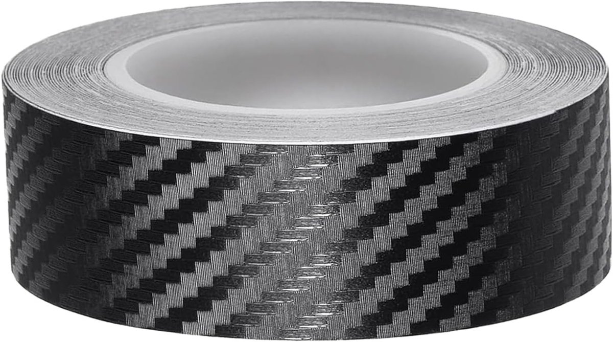 SnelShoppen - Carbon Car Film 24 mm x 10 m - Zelfklevende PVC Carbonfolie voor Auto, Motor, Boot en Modelbouw - Weerbestendig en Duurzaam - Carbon Zwa