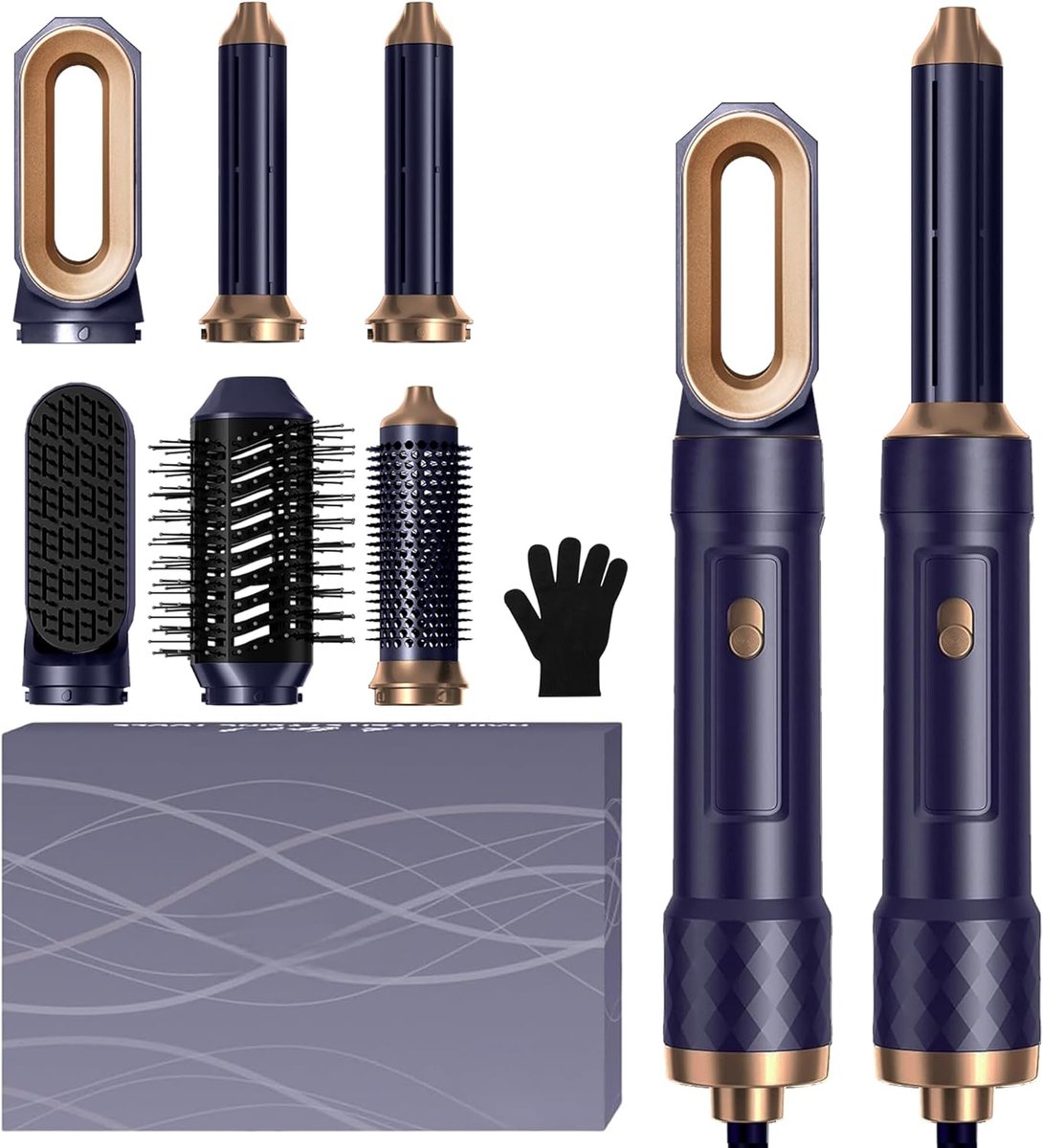 SnelShoppen - Hairstyler 6-in-1 Pro, Haardroger & Air Styler met Automatische Krultang, Ronde Borstel, Thermische Borstel, Steilborstel, Luchtborstel