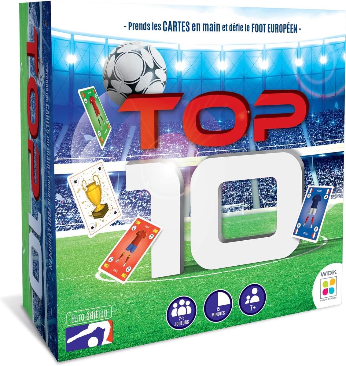 SnelShoppen - WDK Voetbal Top 10 Kaartspel - Gezellig Kaartspel voor Kinderen en Volwassenen - Strategisch Spel met Speciale Kaarten - 10 Teams van 10