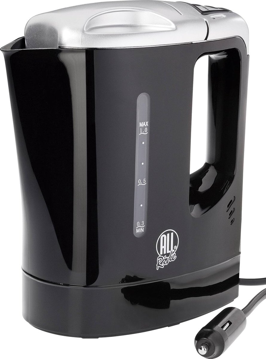 SnelShoppen - All Ride Reis Waterkoker 12V - Auto Waterkoker 0.8L - Sigarettenaansteker Aansluiting - Warm Water voor Auto, Camper, Boot, Vrachtwagen