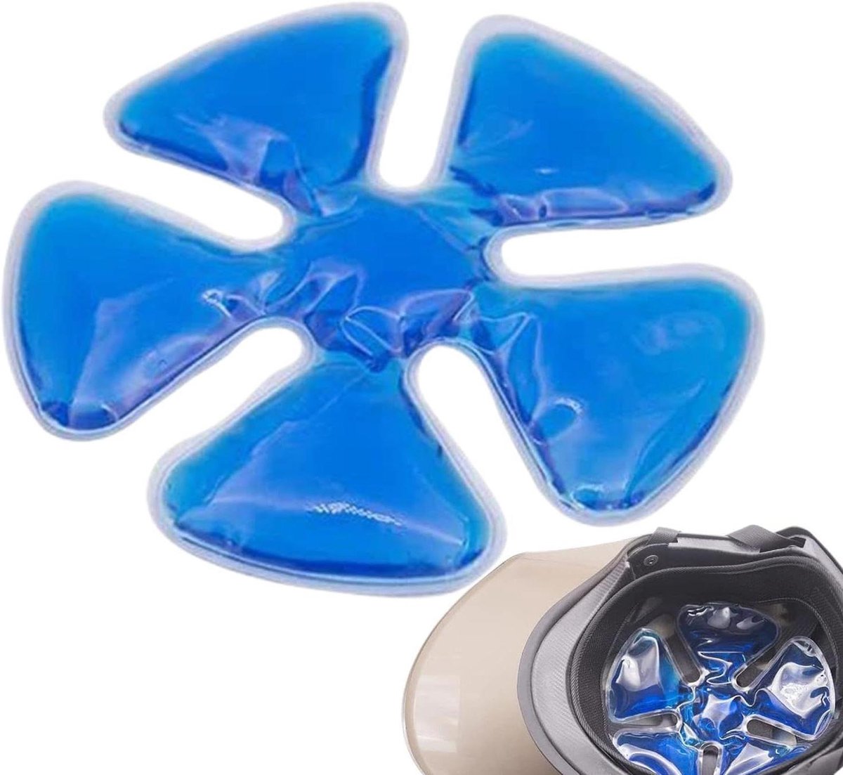 Koelende Hoes - Ijs Kompres Hoed - Buitenactiviteiten Koelen - Ademende Honingraatstructuur - 18x18 cm - Blauw/Wit