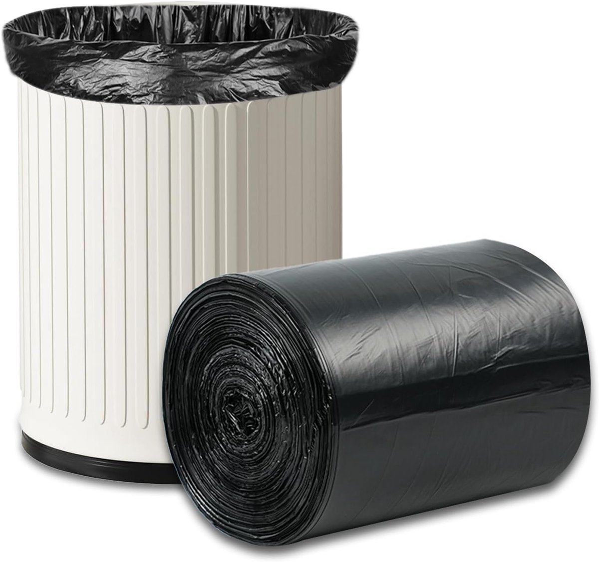 SnelShoppen - 30 Liter Extra Sterke Vuilniszakken, Huishoudelijke en Commerciële Afvalzakken, Handvatontwerp, Ideaal voor Keuken, Tuin, Feest en Campi