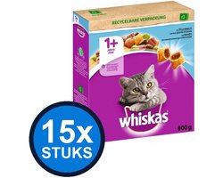 15x Whiskas - 1+ droog adult tonijn 800gr - Kattenvoer - 800 g